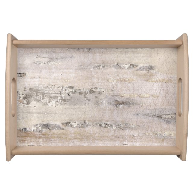 Tree Birch Bark White Serving Tray (Front)