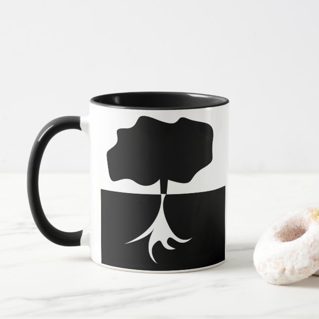 Tree Black and White Tree Mug (With Donut)