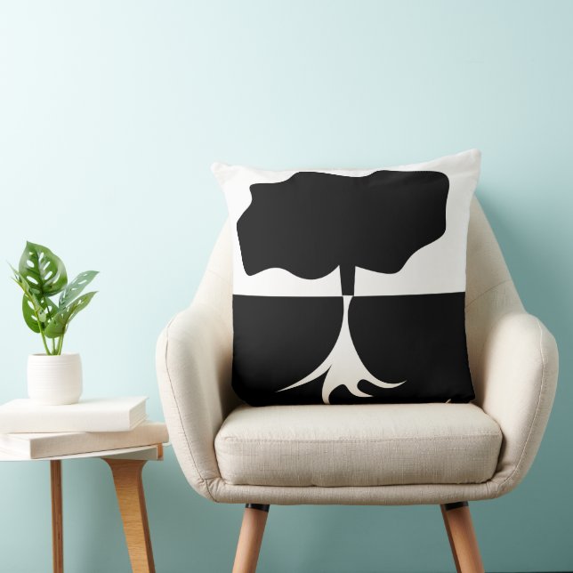 Tree Black and White Tree  Throw Pillow (Chair)