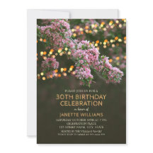 Tree Blossom Lights Rustic Floral 30th Birthday