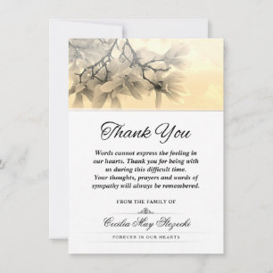 Tree Blossom Thank You Sympathy Funeral Expression Card