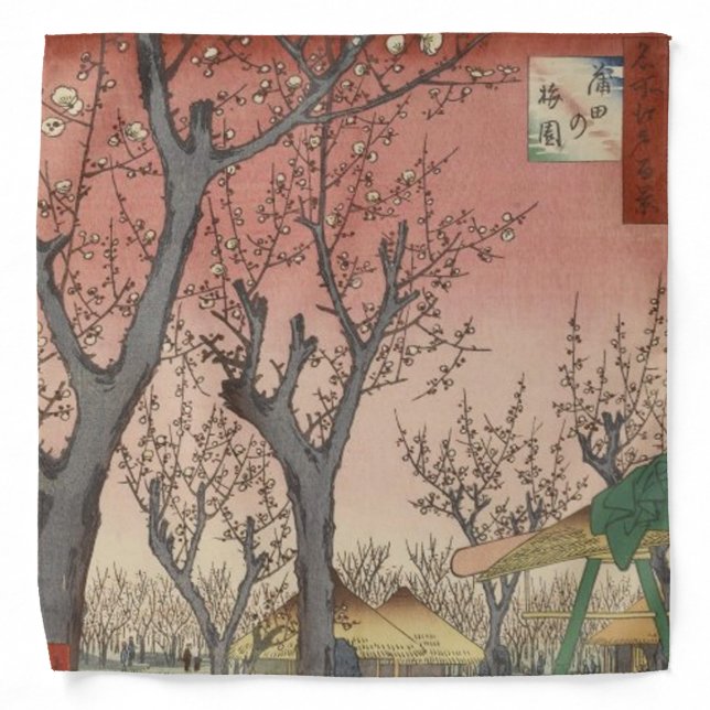Tree Blossoms Plum Garden Japanese Bandana (Front)