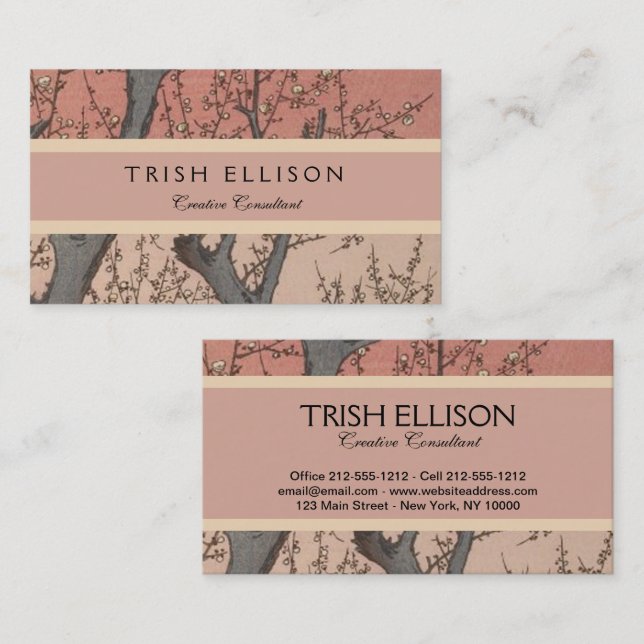 Tree Blossoms Plum Garden Japanese Business Card (Front/Back)