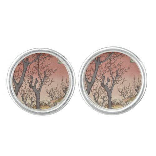 Tree Blossoms Plum Garden Japanese Cufflinks