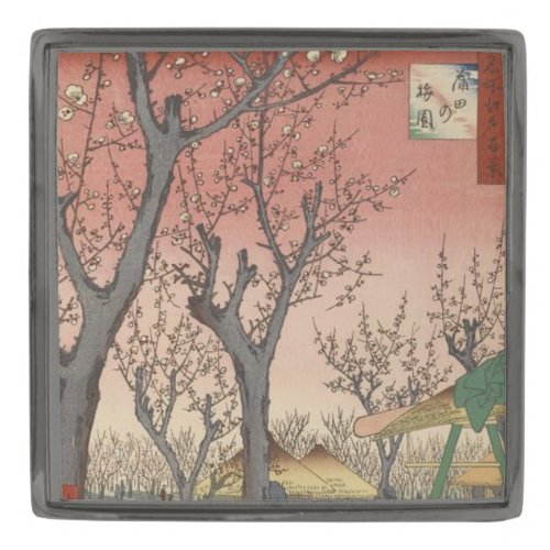 Tree Blossoms Plum Garden Japanese Gunmetal Finish Lapel Pin