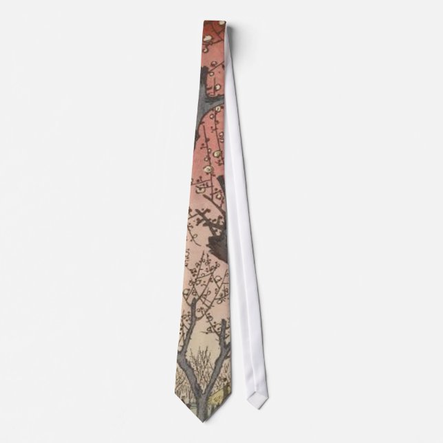 Tree Blossoms Plum Garden Japanese Neck Tie (Front)