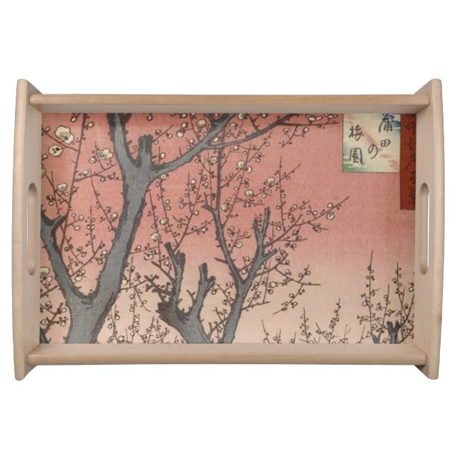 Tree Blossoms Plum Garden Japanese Serving Tray (Front)