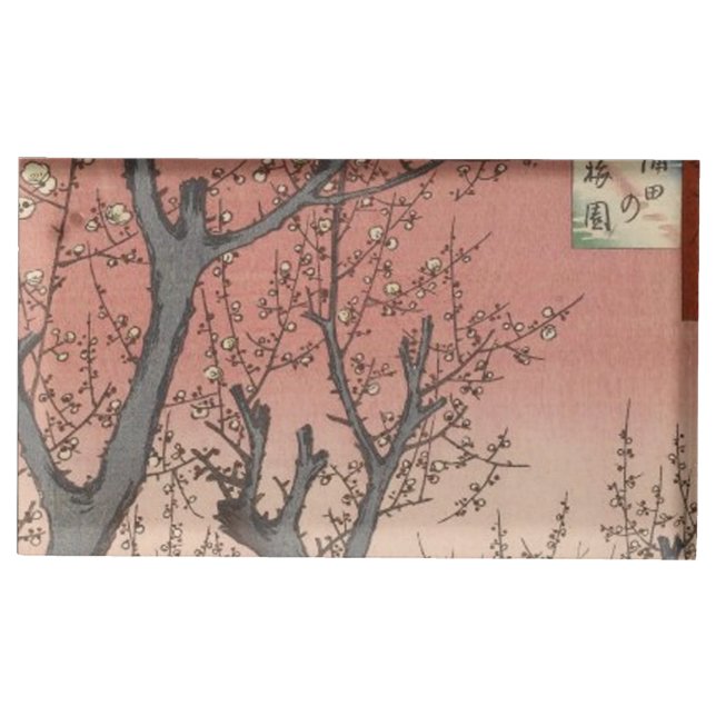 Tree Blossoms Plum Garden Japanese Table Card Holder (Front)