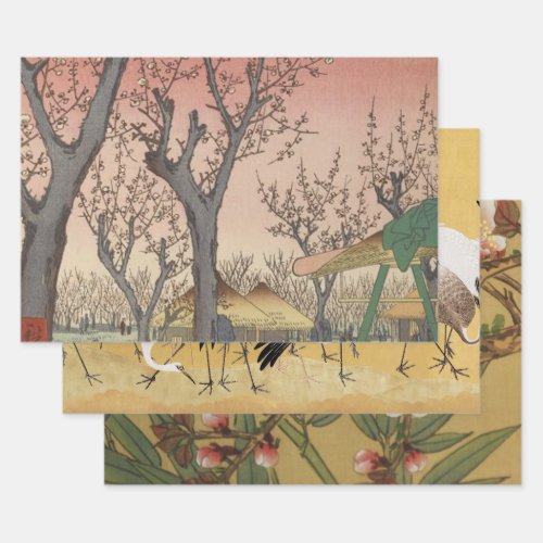 Tree Blossoms Plum Garden Japanese Wrapping Paper Sheets