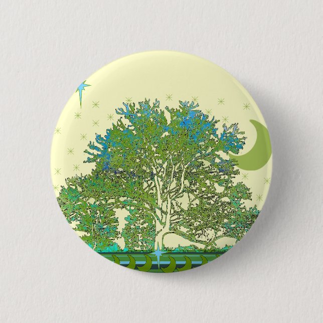 Tree Blues Pinback Button (Front)