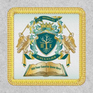 Tree Book Key Crown Gold Jade Make Your Own Emblem Patch