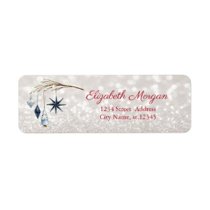 Tree Branch Decoration Glittery Bokeh Label