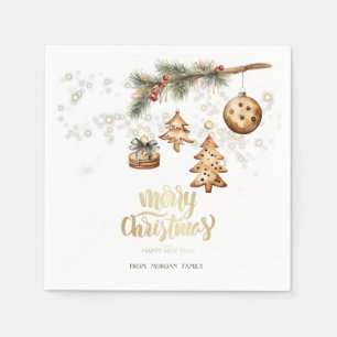 Tree Branch,Ornaments,Stars Napkins