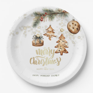 Tree Branch,Ornaments,Stars Paper Plates