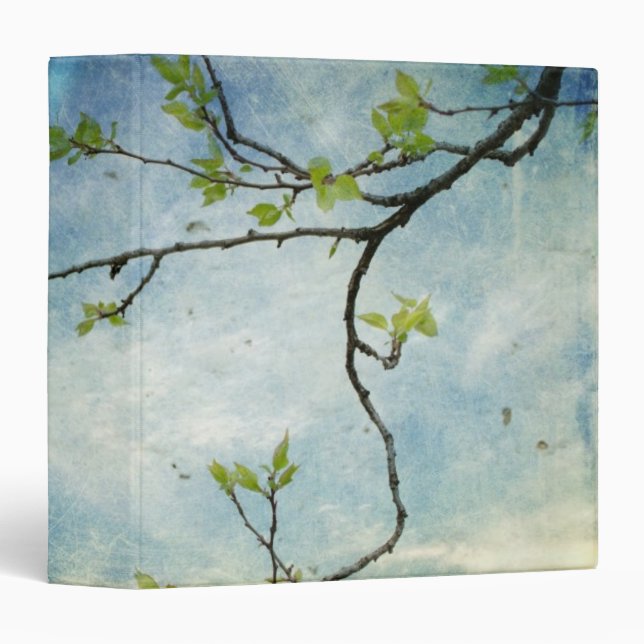 Tree Branch Over Textured Sky 3 Ring Binder (Front/Spine)