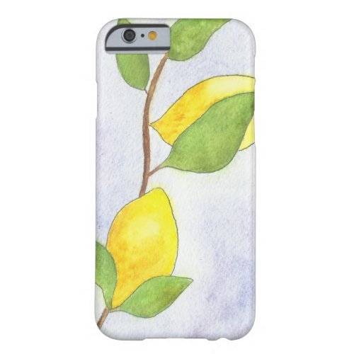 Tree Branch with Lemons and Leaves in Watercolor Barely There iPhone 6 Case