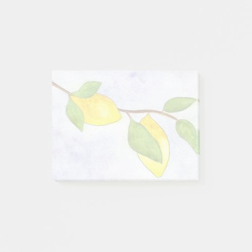 Tree Branch with Lemons and Leaves in Watercolor Post_it Notes