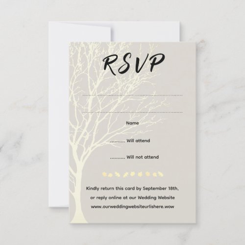Tree Branches Autumn Wedding Reply Cards