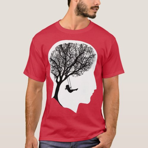 Tree branches brain person silhouette trees tree b T_Shirt