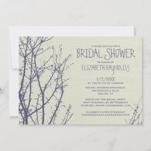 Tree Branches Bridal Shower Invitations