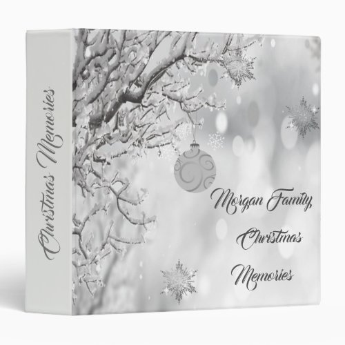 Tree Branches Christmas BallSnowflakes 3 Ring Binder