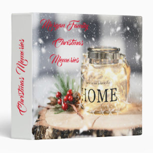 Tree Branches,Holly Berries,Candle Holiday 3 Ring Binder