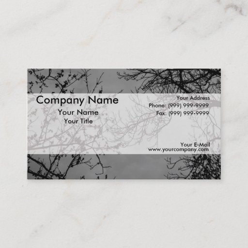 Customizable Tree branches on a dark sky. business card