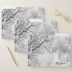Tree Branches, Snowflakes- Personalized File Folder