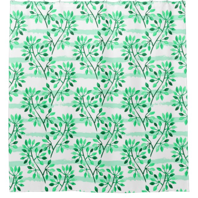 Tree branches with leaves shower curtain (Front)