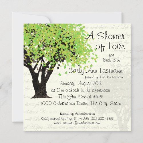 Tree Bridal Shower Custom Invites