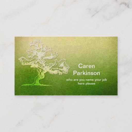 Customizable tree business card