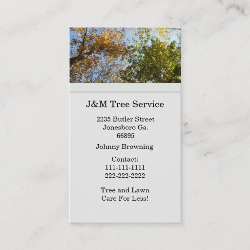 Customizable Tree Business Card
