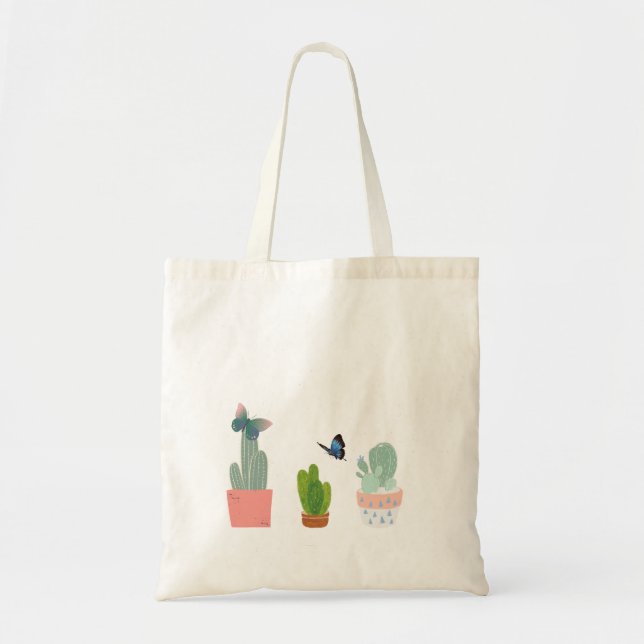 Tree Butterfly Cute Design Tote Bags (Front)