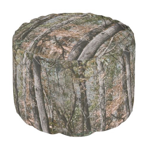 Tree Camouflage Green Real Camo Pattern Print Pouf