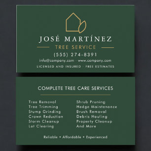 Tree Care Service Professional Business Card