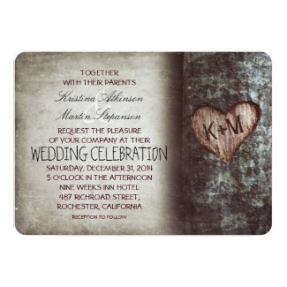 Old Vintage Rustic Tree Wedding Invitation