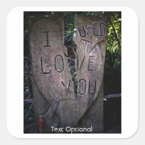 Tree Carving Anti Valentines Day  Square Sticker