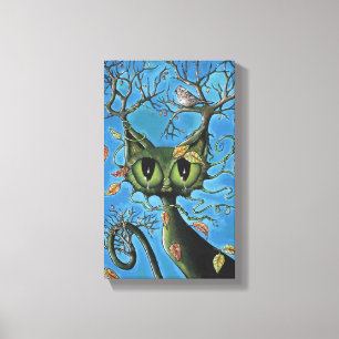 Tree Cat wrapped canvas Print