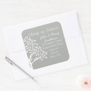 tree Change of Address return address Square Sticker