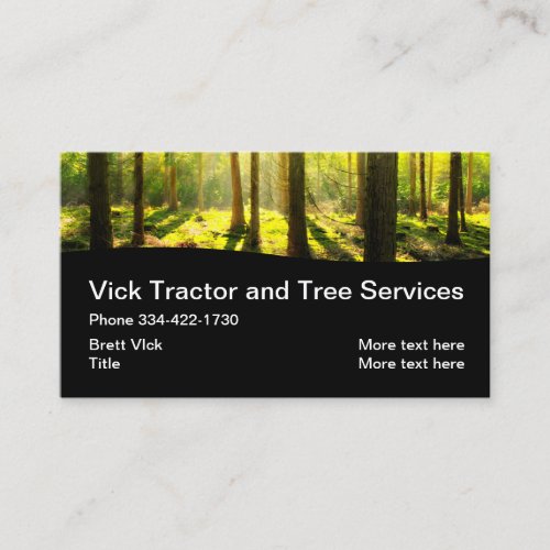 Tree Clearing And Tractor Service Business Card