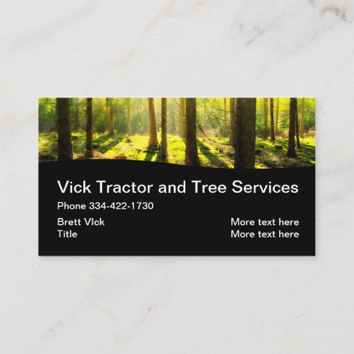Tree Clearing And Tractor Service Business Card Zazzle