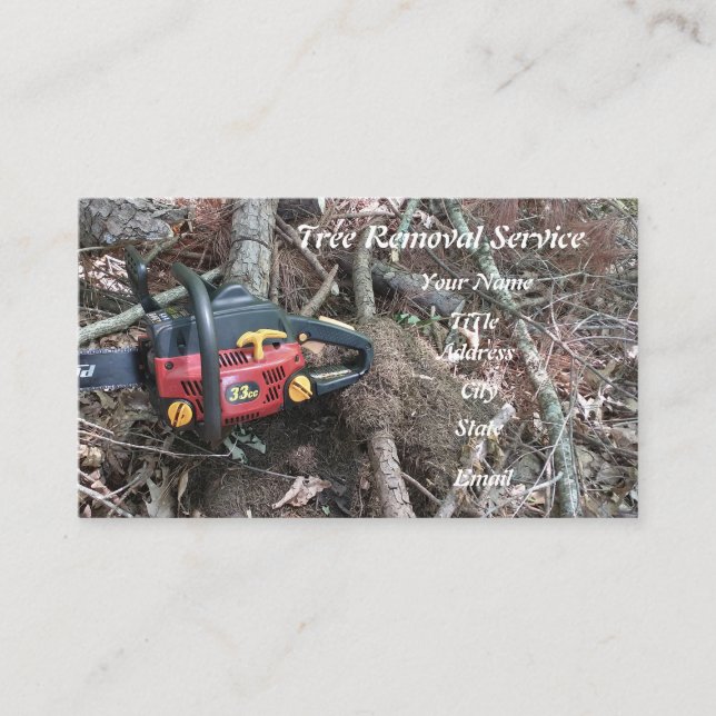 Tree Clearing Service by Professional Arborist Business Card (Front)