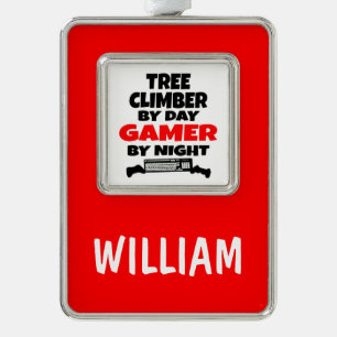 Tree Climber by Day Gamer by Night Christmas Ornament