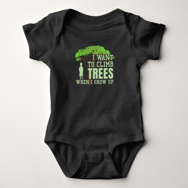Tree Climber Future Arborist Funny Tree Climbing Baby Bodysuit (Front)