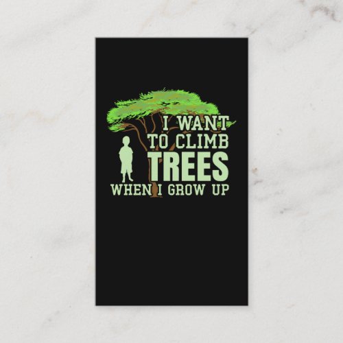 Tree Climber Future Arborist Funny Tree Climbing Business Card