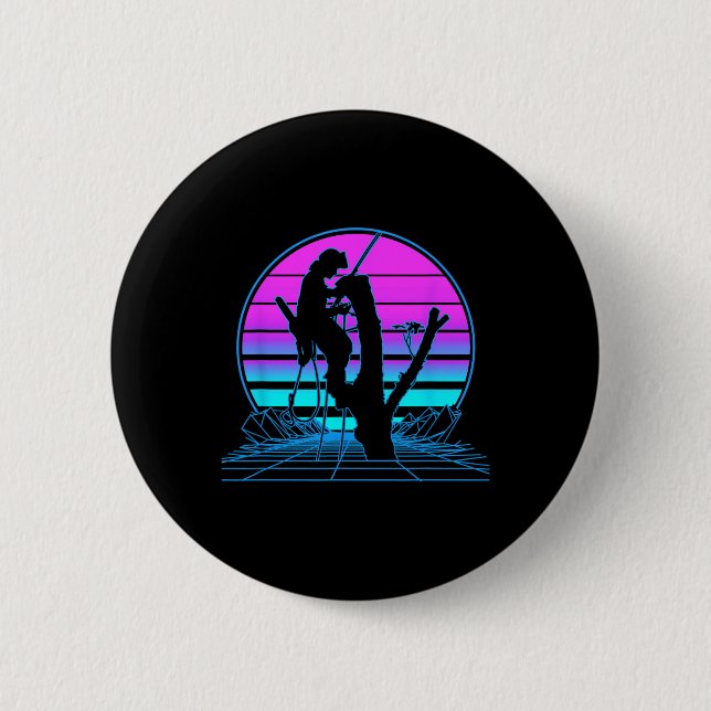 Tree Climbing Pastel Goth Vaporwave  Button (Front)