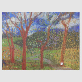 Tree colorful tissue paper