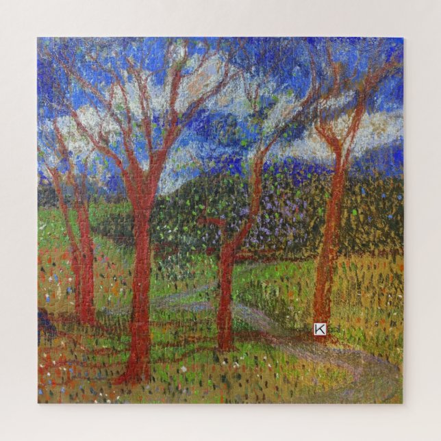 Tree colorful wood print jigsaw puzzle (Vertical)