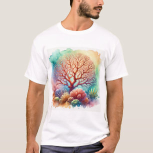 Tree Coral 031024AREF111 - Watercolor T-Shirt