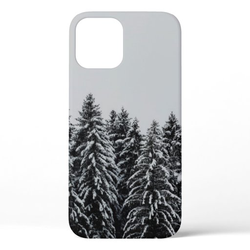 TREE COVERED SNOW UNDER CLOUDY SKY iPhone 12 CASE